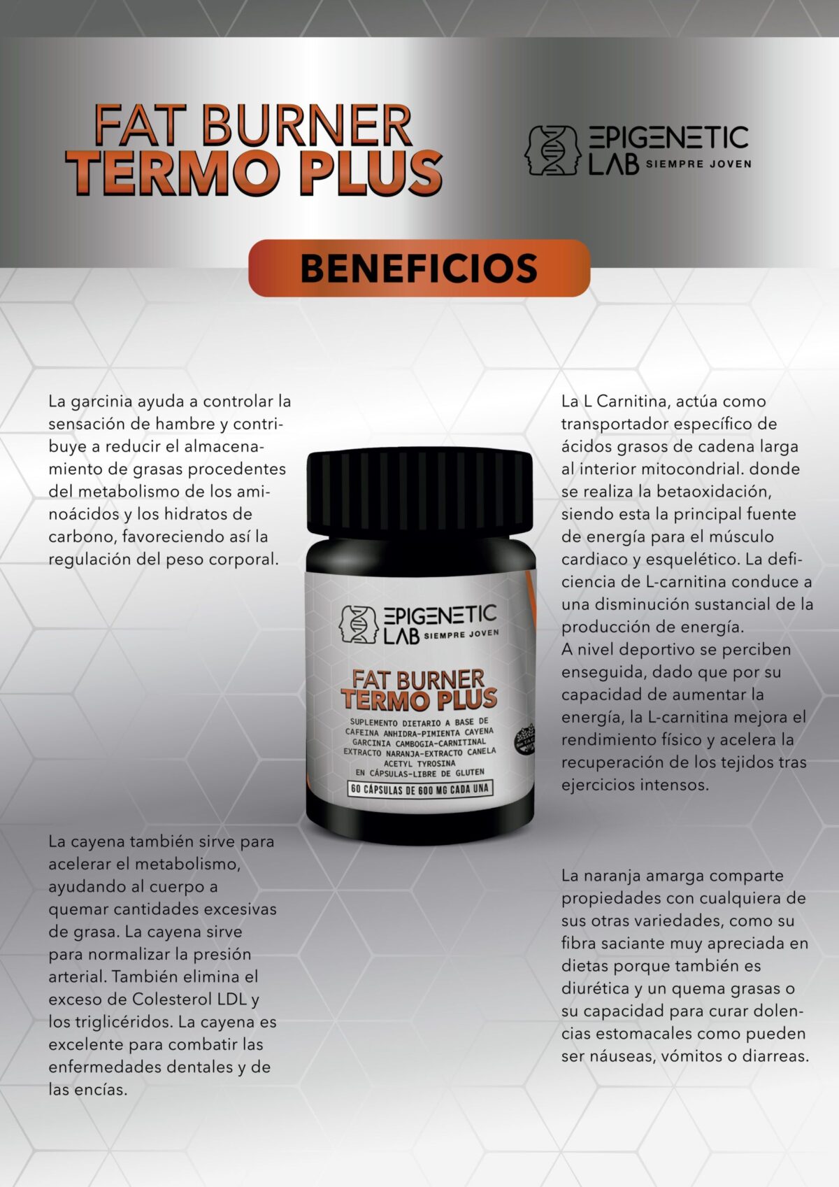 FAT BURNER TERMO PLUS ELIMINA LAS GRASAS X 60 CAPSULAS DE 600 MG SIN TACC - Image 5