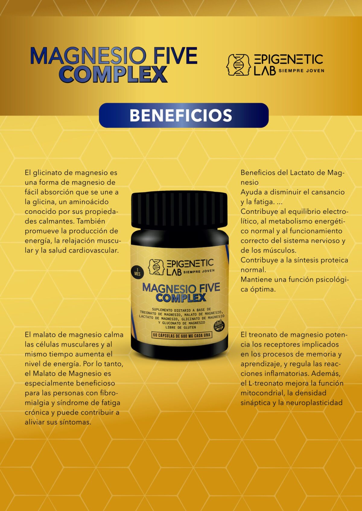MAGNESIO FIVE COMPLEX X 60 CAPSULAS DE 600 MG SIN TACC - Image 6