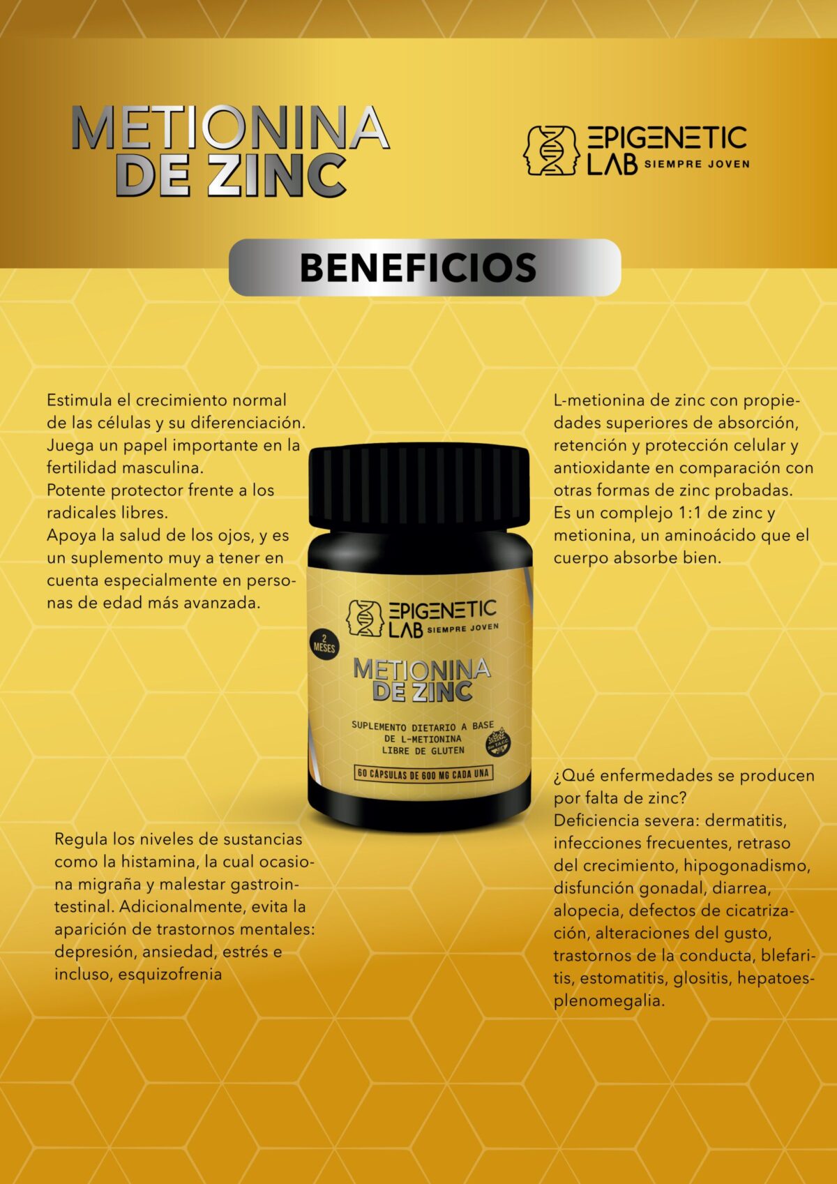 METIONINA DE ZINC AUMENTO DE LA TESTOSTERONA X 60 CAPSULAS DE 600 MG SIN TACC - Image 6