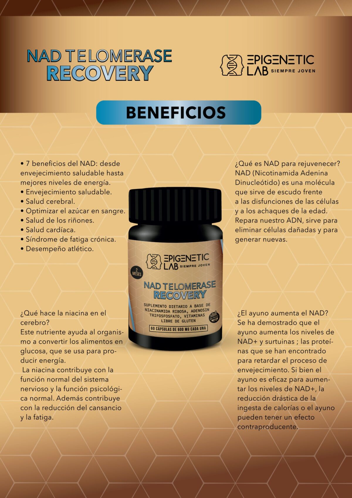 NAD RECOVERY TELOMERASE RECOVERY X 60 CAPSULAS DE 600 MG SIN NTACC - Image 6