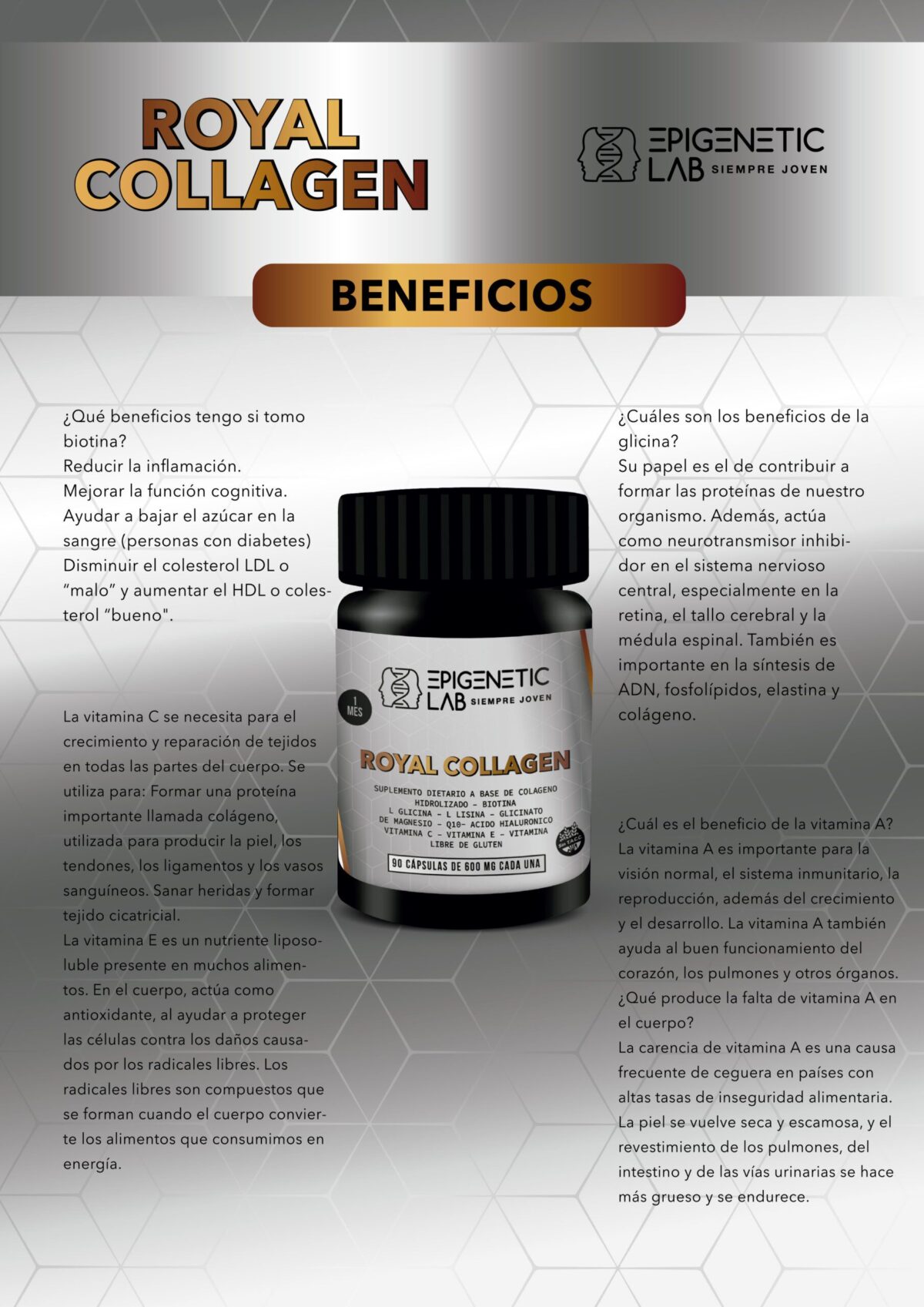 ROYAL COLLAGEN DESARROLLADOR DE COLAGENO X 90 CAPSULAS DE 600 MG SIN TACC - Image 5