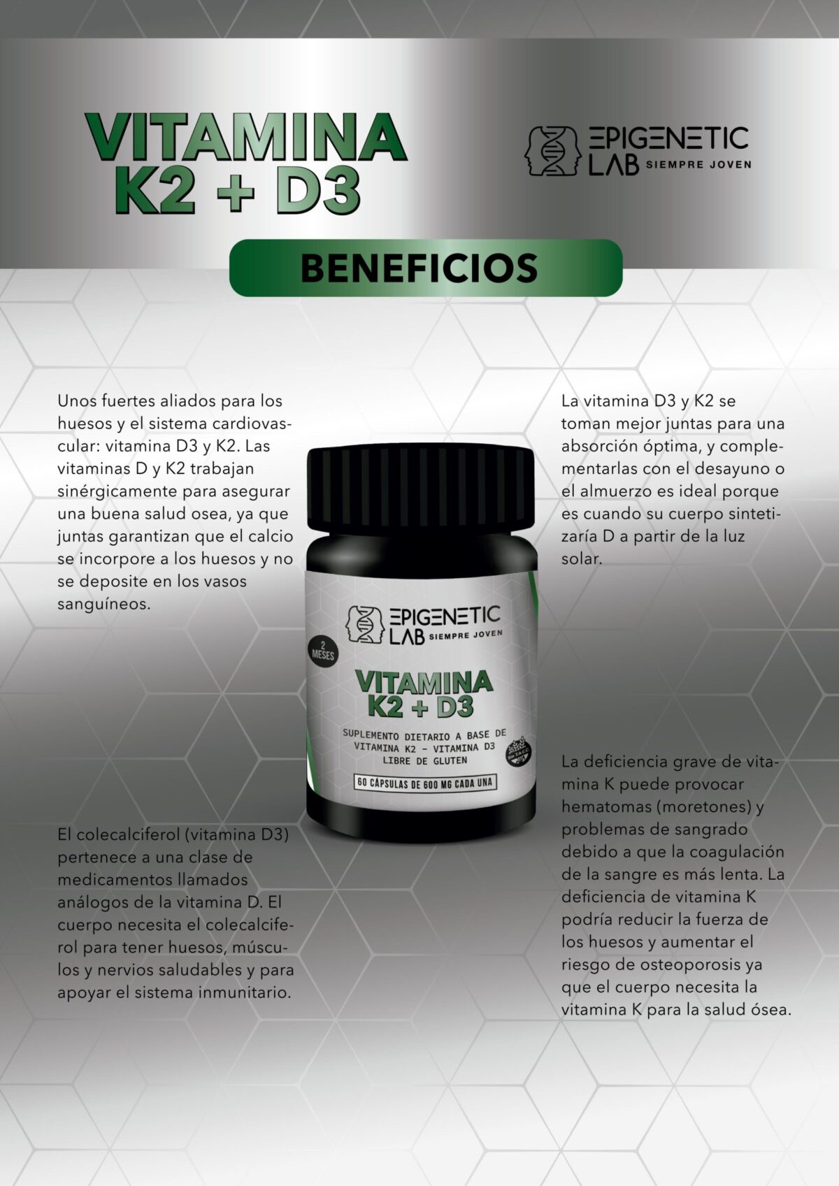 VITAMINA D3+ K2 X 60 CAPSULAS DE 600 MG SIN TACC - Image 5