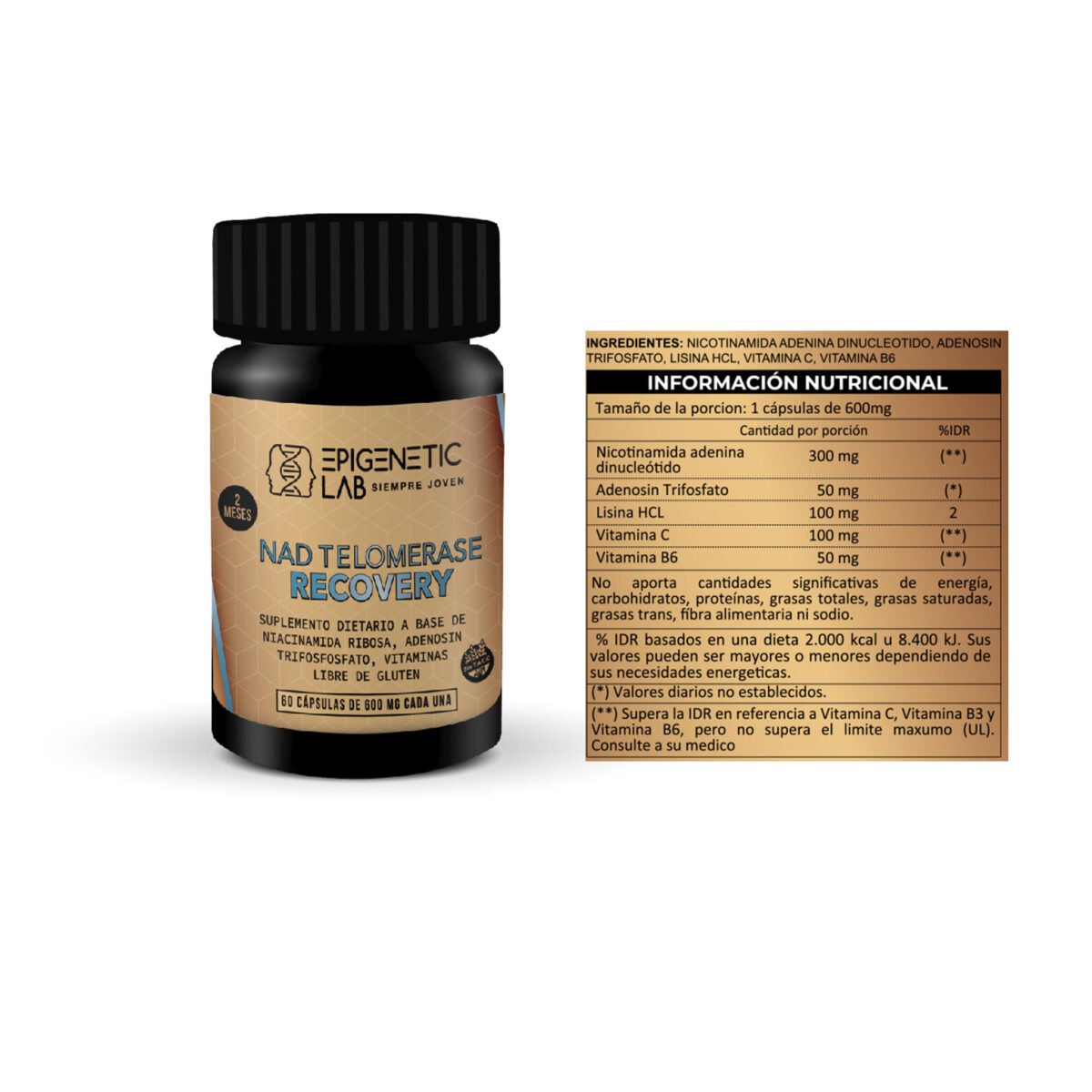 NAD RECOVERY TELOMERASE RECOVERY X 60 CAPSULAS DE 600 MG SIN NTACC - Image 8