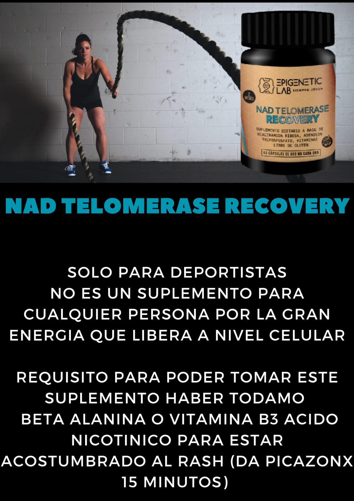 NAD RECOVERY TELOMERASE RECOVERY X 60 CAPSULAS DE 600 MG SIN NTACC - Image 2