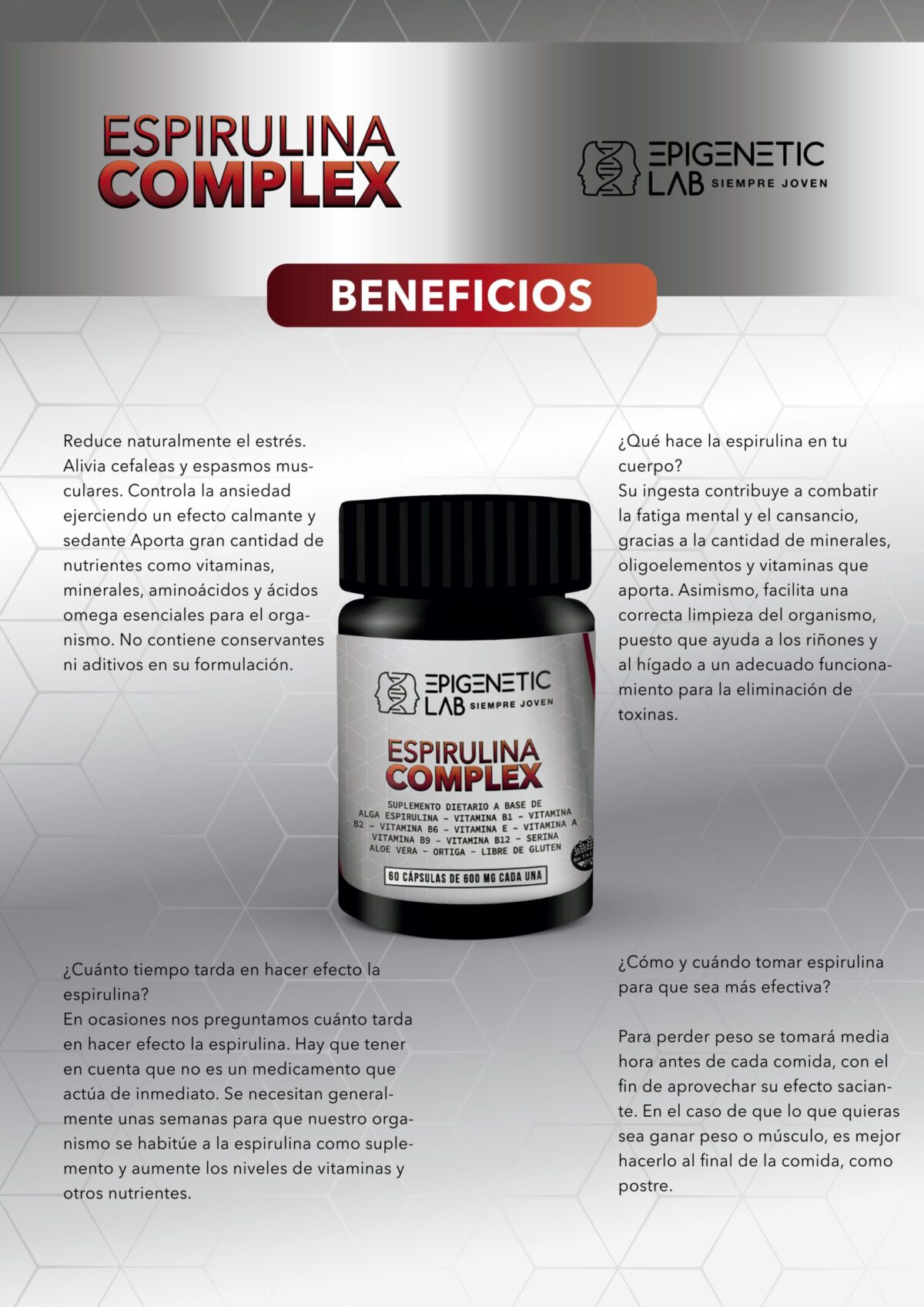 ESPIRULINA COMPLEX X 60 CAPSULAS DE 600 MG SIN TACC - Image 4