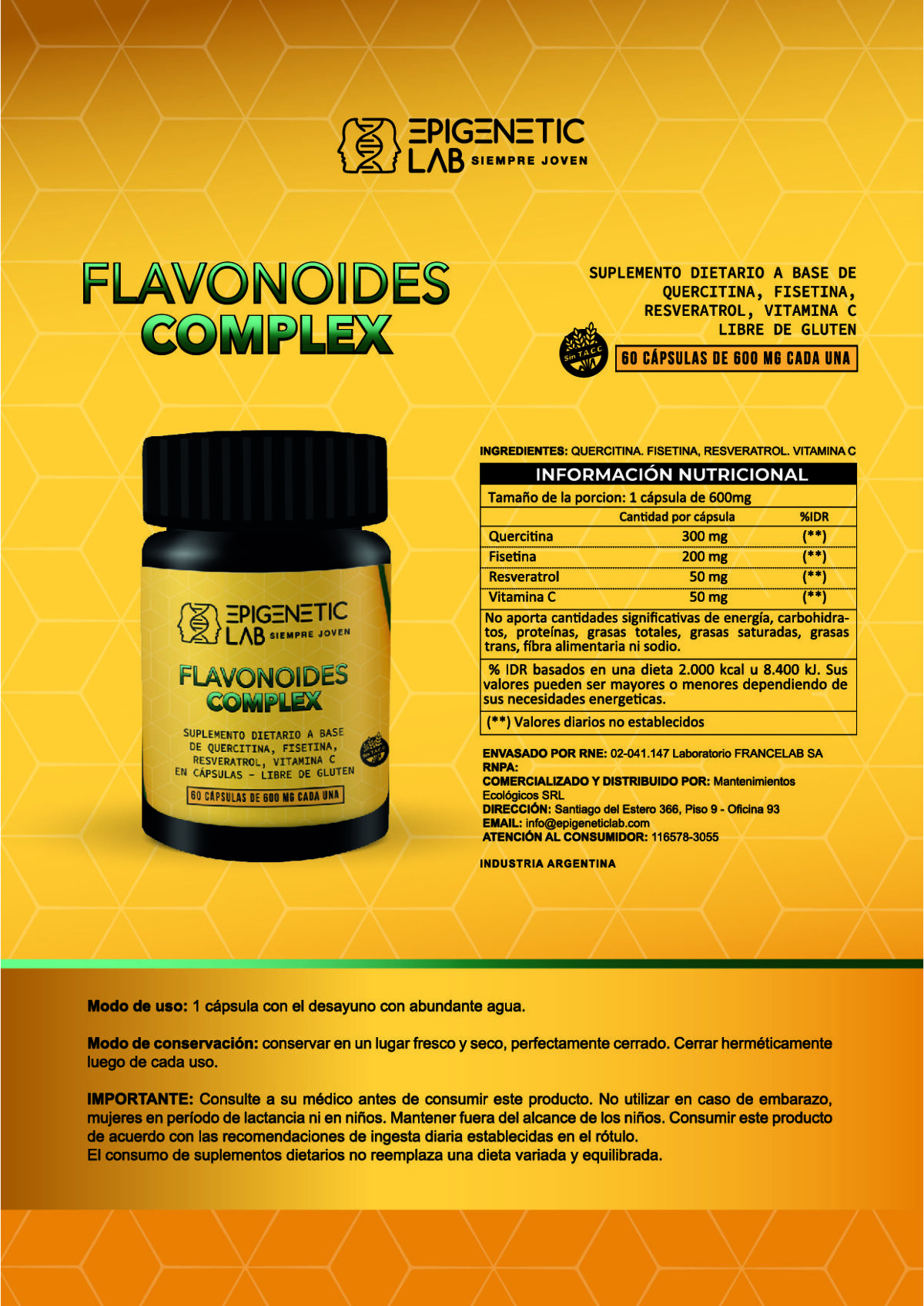 FLAVONOIDES COMPLEX X 60 CAPSULAS DE 600 MG SIN TACC - Image 5