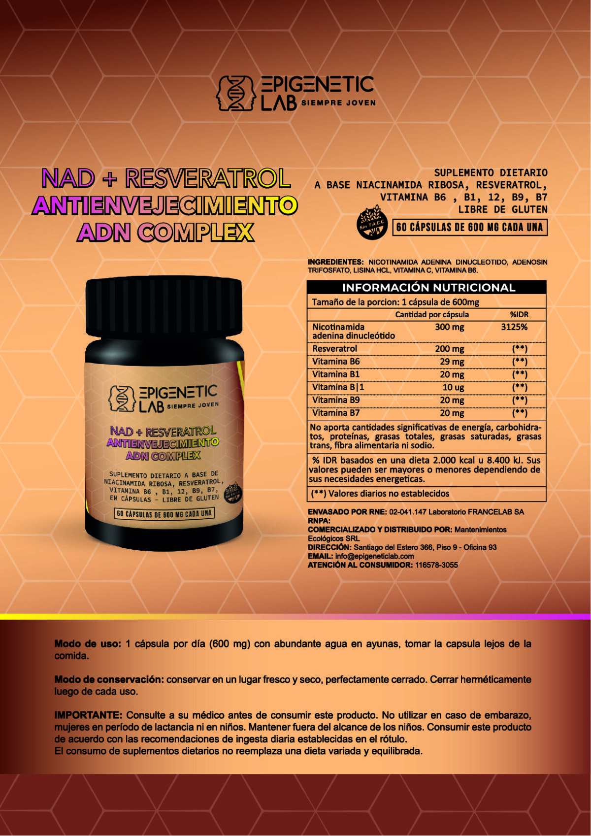 NAD + RESVERATROL ADN COMPLEX ANTIENVEJECIMIENTO + ARANDANOS CON VIT C Y E + REGALO - Image 6