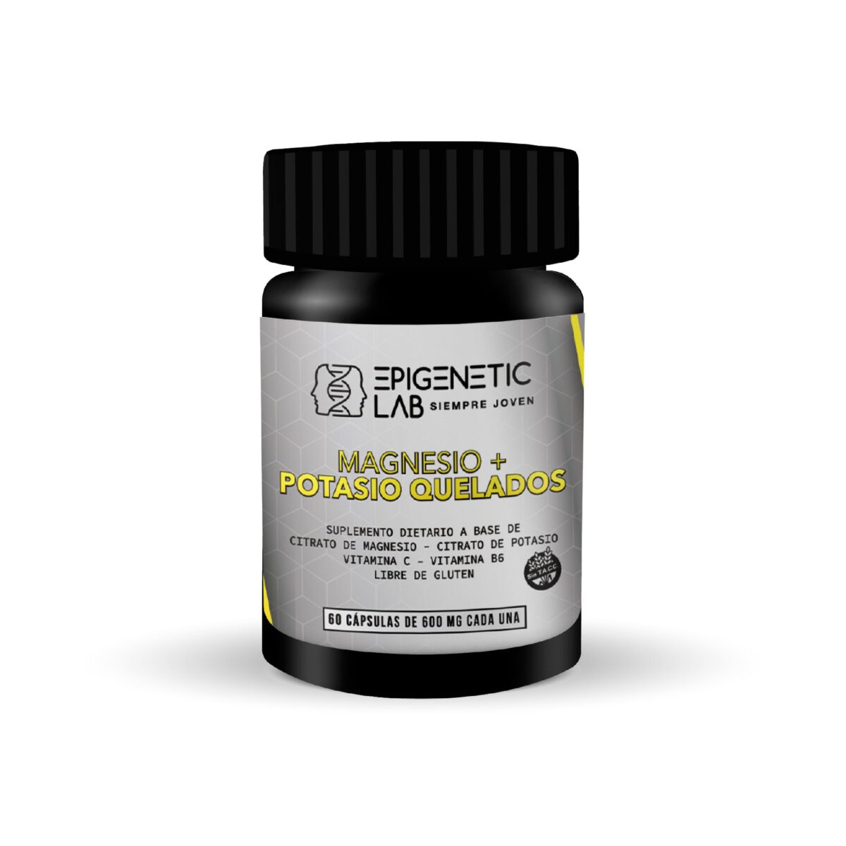 CITRATO DEMAGNESIO + CITRATO DE POTASIO QUELADOS X 60 CAPSULAS DE 600 MG SIN TACC