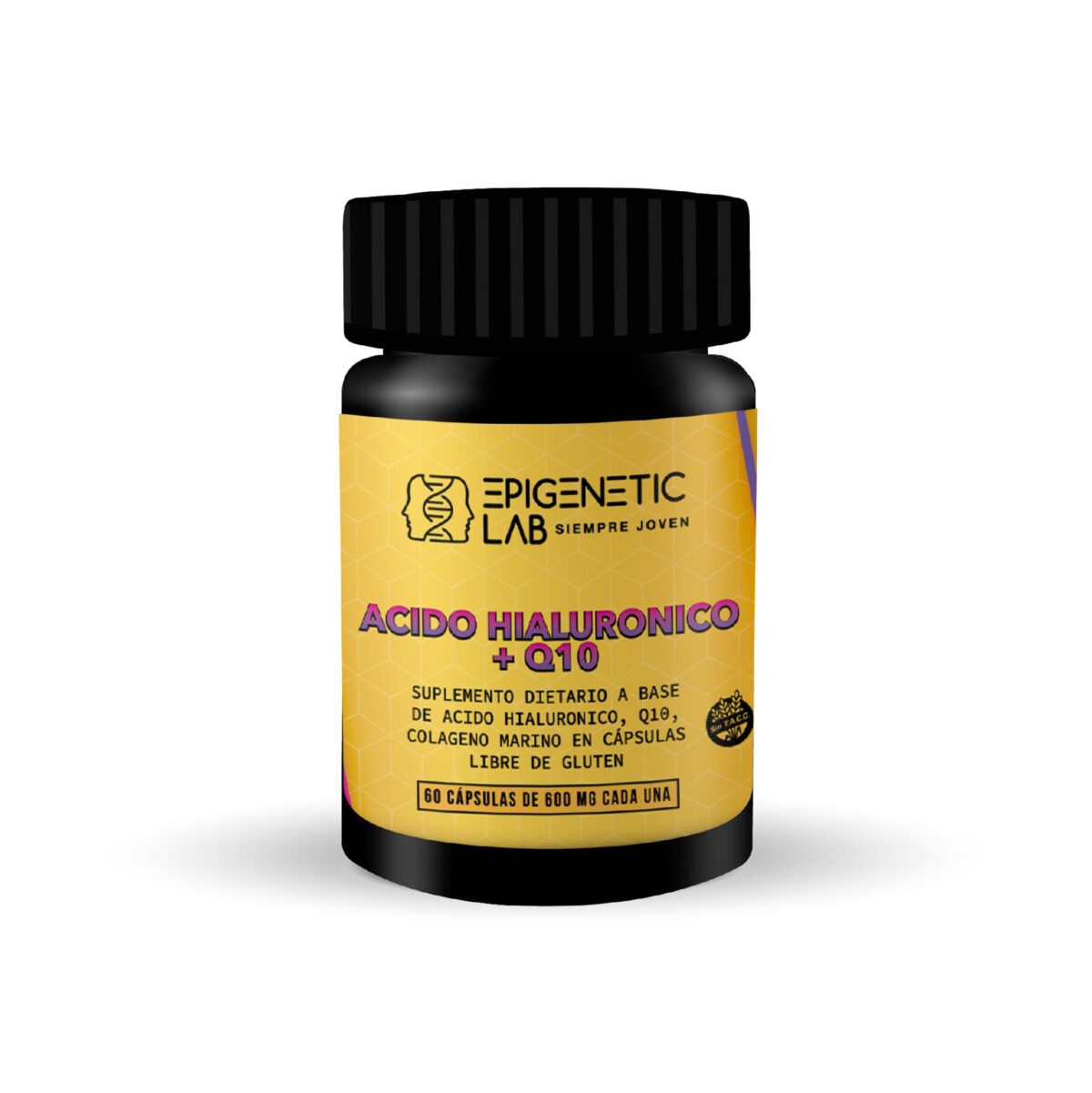 ACIDO HIALURONICO + Q10 + COLAGENO MARINO T II X 60 CAPSULAS DE 600 MG SIN TACC